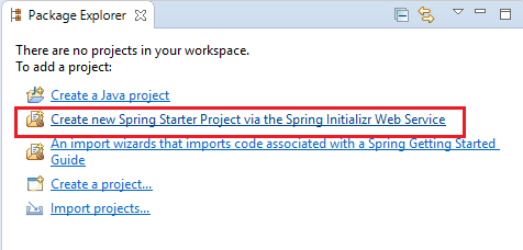 STS - Nowy projekt Spring Starter