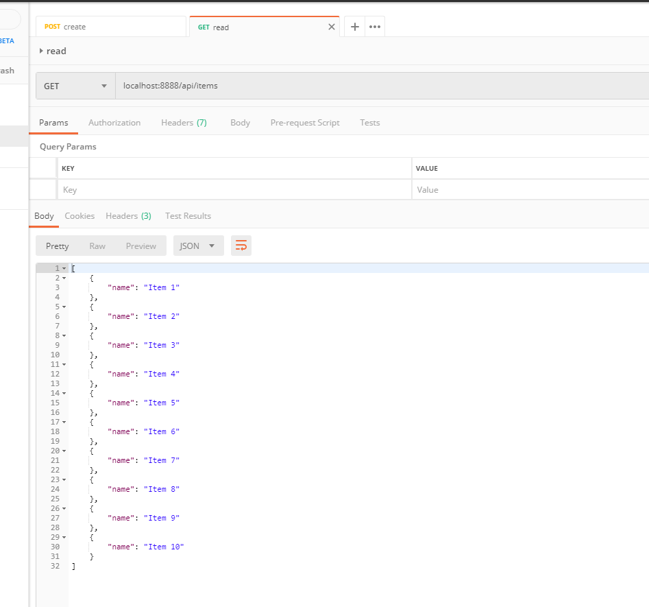 Spring Boot - Breakpoint w metodzie getItems